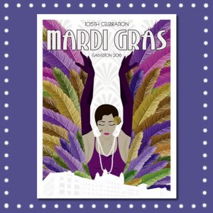 mardi gras galveston poster