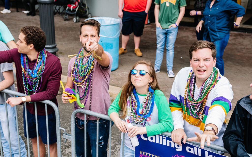 People Watching Parade Mardi Gras! Galveston